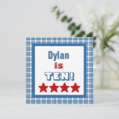 10e verjaardag Tien jaar oud vierkant Lijst Kaart (Staand voorkant)