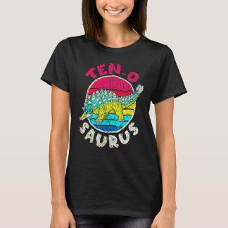 10e verjaardag Tien o Saurus i Ankylosaurus I Fami T-shirt
