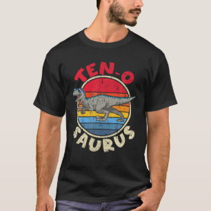 10e verjaardag Tien o Saurus i Velociraptor I Fami T-shirt