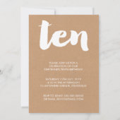 10e verjaardag Tien uitnodiging voor fotobedekking (Achterkant)