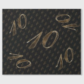 10e verjaardag Tin Bruiloft Jubileum Elegant Goud Cadeaupapier (Vlak)