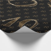 10e verjaardag Tin Bruiloft Jubileum Elegant Goud Cadeaupapier (Hoek)