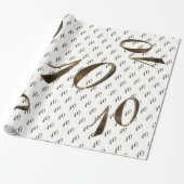 10e verjaardag Tin Bruiloft Jubileum Elegant Goud Cadeaupapier (Uitgerold)