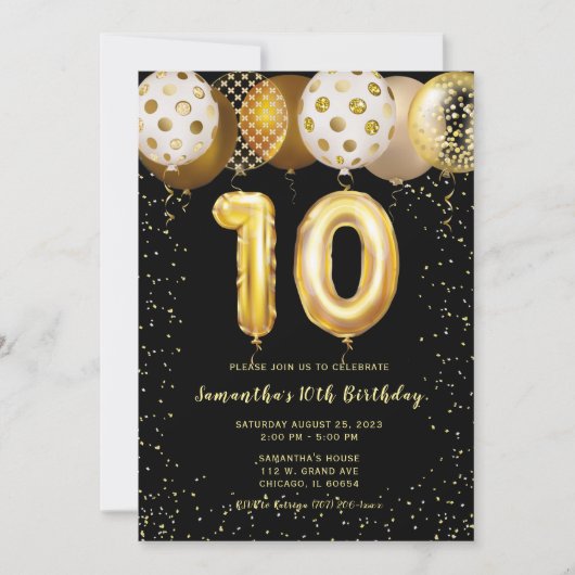 10e verjaardag uitnodiging (Voorkant)