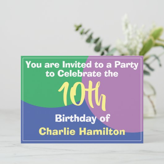10e verjaardag uitnodiging (Staand voorkant)