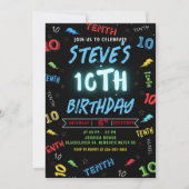 10e verjaardag uitnodigingsfeest kaart (Voorkant)