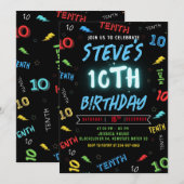 10e verjaardag uitnodigingsfeest kaart (Voorkant / Achterkant)
