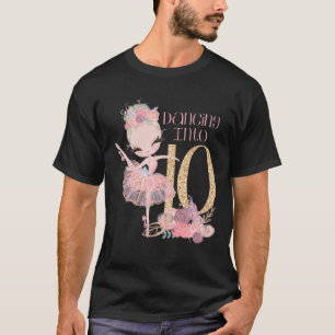 10e verjaardag van Ballerina Party Blonde Dancer B T-shirt