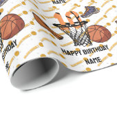 10e verjaardag van Basketball voor speler Cadeaupapier (Rol Hoek)