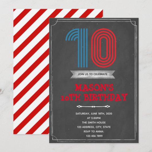 10e verjaardag van Chalk Kaart (Voorkant / Achterkant)