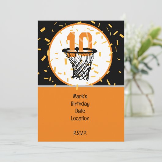 10e verjaardag van de Basketball met het nummer in Kaart (Staand voorkant)