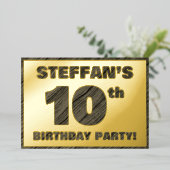 10e verjaardag van de geboorte - Vet, Faux Hood Gr Folie Uitnodiging (Staand Voorkant)