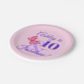 10e verjaardag van de meisjespartij papieren bordje (Gekanteld)
