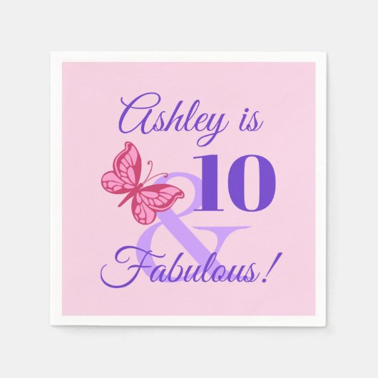 10e verjaardag van de meisjespartij servet (Voorkant)