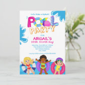 10e verjaardag van de meisjespool kaart (Staand voorkant)