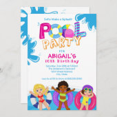 10e verjaardag van de meisjespool kaart (Voorkant / Achterkant)