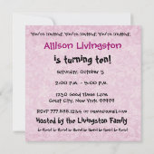 10e verjaardag van de moderne roze en zwarte G001 Kaart (Achterkant)