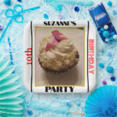 10e verjaardag van de Partij van de perskoeken PHO Papieren Bordje (Feest)