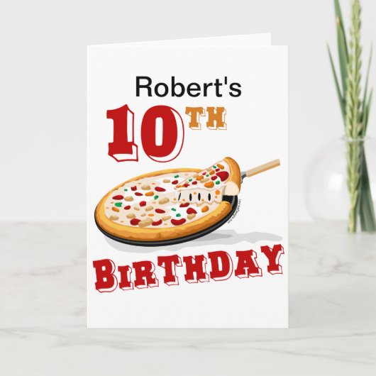 10e verjaardag van de Pizza Partij Kaart (Voorkant)