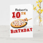 10e verjaardag van de Pizza Partij Kaart (Gele Bloem)