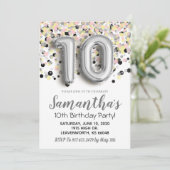 10e verjaardag van de uitnodiging tot Confetti (Staand voorkant)