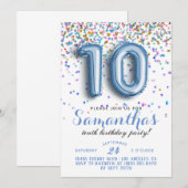 10e verjaardag van de uitnodiging tot Confetti (Voorkant / Achterkant)