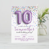 10e verjaardag van de uitnodiging tot Confetti (Staand voorkant)