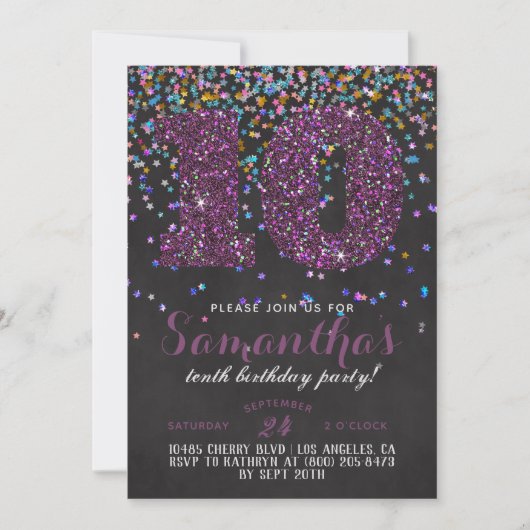 10e verjaardag van de uitnodiging tot Confetti (Voorkant)
