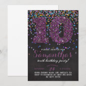 10e verjaardag van de uitnodiging tot Confetti (Voorkant / Achterkant)