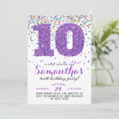 10e verjaardag van de uitnodiging tot Confetti (Staand voorkant)