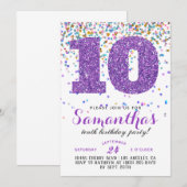 10e verjaardag van de uitnodiging tot Confetti (Voorkant / Achterkant)