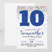 10e verjaardag van de uitnodiging tot Confetti (Voorkant / Achterkant)