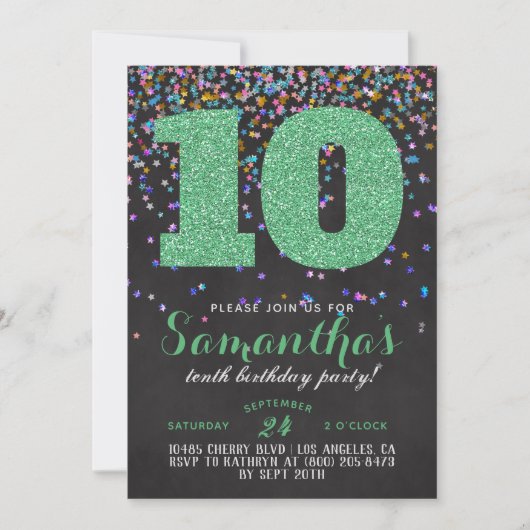 10e verjaardag van de uitnodiging tot Confetti (Voorkant)