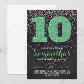 10e verjaardag van de uitnodiging tot Confetti (Voorkant / Achterkant)