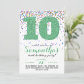 10e verjaardag van de uitnodiging tot Confetti (Staand voorkant)