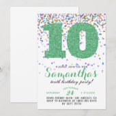 10e verjaardag van de uitnodiging tot Confetti (Voorkant / Achterkant)