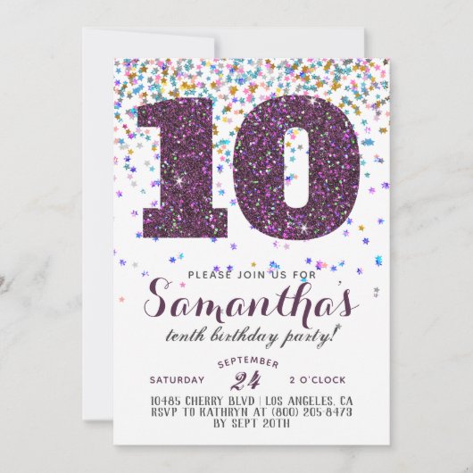 10e verjaardag van de uitnodiging tot Confetti (Voorkant)