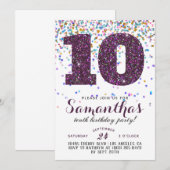 10e verjaardag van de uitnodiging tot Confetti (Voorkant / Achterkant)