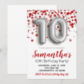 10e verjaardag van de uitnodiging tot Confetti (Voorkant / Achterkant)