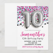 10e verjaardag van de uitnodiging tot Confetti (Voorkant / Achterkant)