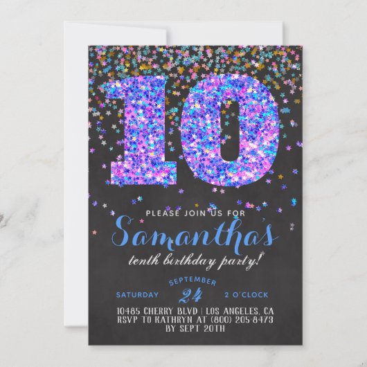 10e verjaardag van de uitnodiging tot Confetti (Voorkant)