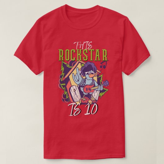 10e verjaardag van de verjaardag van Rockstar T-shirt (Design voorkant)