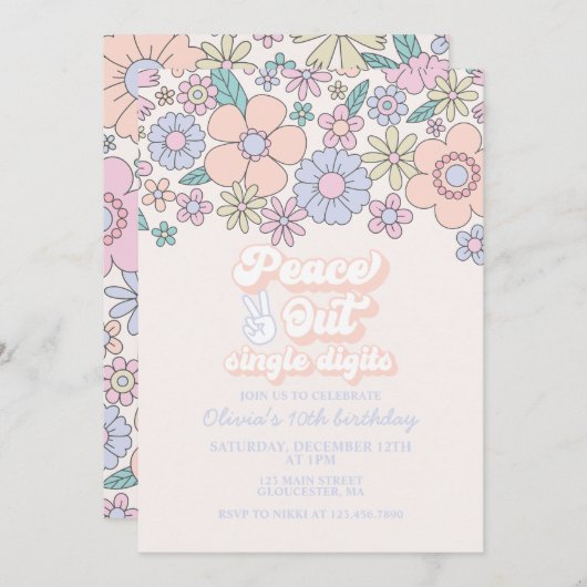 10e verjaardag van de Vrede uit Single Digits Retr Kaart (Voorkant / Achterkant)