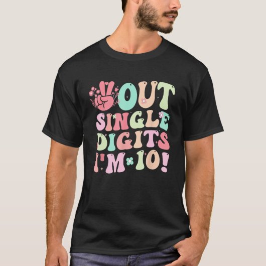 10e verjaardag van de vrede uit Single Digits Retr T-shirt (Voorkant)