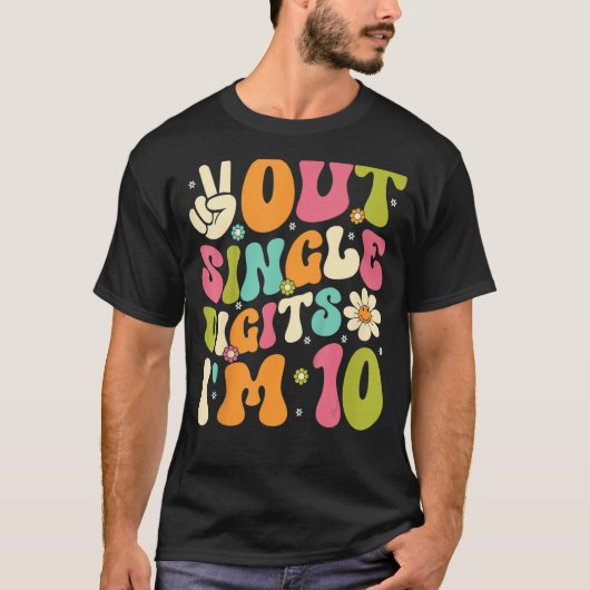 10e verjaardag van de vrede uit Single Digits Retr T-shirt (Voorkant)