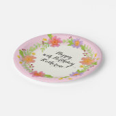 10e verjaardag van de Waterverf Moderne Floral Papieren Bordje (Gekanteld)