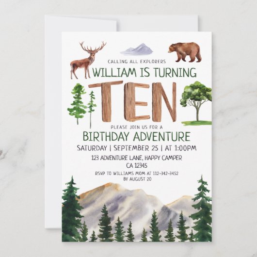 10e verjaardag van Explorer Adventure Boys Kaart (Voorkant)