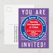 10e verjaardag van het kind uitnodiging briefkaart (Voorkant / Achterkant)