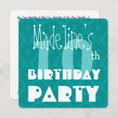 10e verjaardag van kind Modern BLAUWGROEN Kaart (Voorkant / Achterkant)