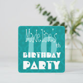 10e verjaardag van kind Modern BLAUWGROEN Kaart (Staand voorkant)